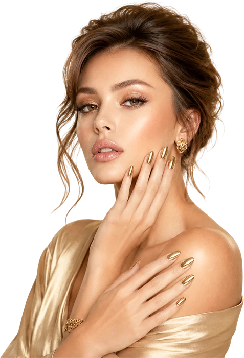 gold dress model