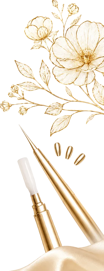 gold nail flower right